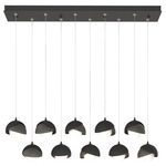 Brooklyn Linear Multi Light Pendant - Black / Natural Iron