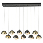 Brooklyn Linear Multi Light Pendant - Black / Modern Brass