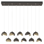 Brooklyn Linear Multi Light Pendant - Oil Rubbed Bronze / Soft Gold