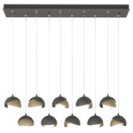 Brooklyn Linear Multi Light Pendant - Natural Iron / Soft Gold