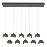 Brooklyn Linear Multi Light Pendant - Natural Iron / Dark Smoke