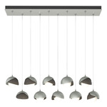 Brooklyn Linear Multi Light Pendant - Vintage Platinum / Dark Smoke