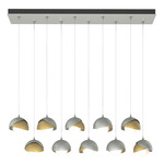 Brooklyn Linear Multi Light Pendant - Vintage Platinum / Modern Brass
