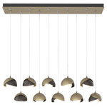 Brooklyn Linear Multi Light Pendant - Soft Gold / Oil Rubbed Bronze