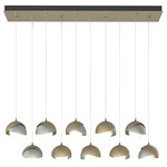 Brooklyn Linear Multi Light Pendant - Soft Gold / Vintage Platinum