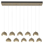 Brooklyn Linear Multi Light Pendant - Soft Gold / Soft Gold