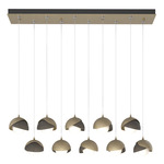 Brooklyn Linear Multi Light Pendant - Soft Gold / Dark Smoke