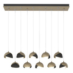 Brooklyn Linear Multi Light Pendant - Soft Gold / Black