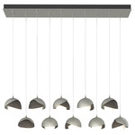 Brooklyn Linear Multi Light Pendant - Sterling / Dark Smoke