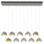 Brooklyn Linear Multi Light Pendant - Sterling / Modern Brass