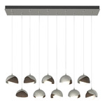 Brooklyn Linear Multi Light Pendant - Sterling / Bronze