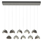 Brooklyn Linear Multi Light Pendant - Sterling / Dark Smoke