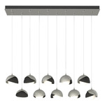 Brooklyn Linear Multi Light Pendant - Sterling / Black