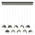 Brooklyn Linear Multi Light Pendant - Sterling / Natural Iron