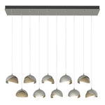 Brooklyn Linear Multi Light Pendant - Sterling / Soft Gold