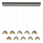 Brooklyn Linear Multi Light Pendant - Sterling / Modern Brass