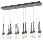 Link Linear Multi Light Pendant - Natural Iron / Clear