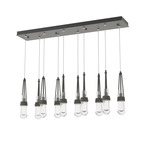 Link Linear Multi Light Pendant - Natural Iron / Clear