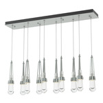 Link Linear Multi Light Pendant - Vintage Platinum / Clear