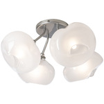 Ume Round Semi Flush Ceiling Light - Sterling / Frosted