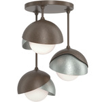 Brooklyn Double Multi Semi Flush Light - Bronze / Vintage Platinum