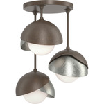 Brooklyn Double Multi Semi Flush Light - Bronze / Sterling