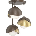 Brooklyn Double Multi Semi Flush Light - Bronze / Modern Brass