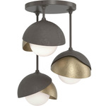 Brooklyn Double Multi Semi Flush Light - Dark Smoke / Soft Gold