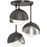 Brooklyn Double Multi Semi Flush Light - Oil Rubbed Bronze / Sterling