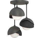 Brooklyn Double Multi Semi Flush Light - Natural Iron / Black