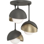 Brooklyn Double Multi Semi Flush Light - Natural Iron / Soft Gold