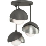 Brooklyn Double Multi Semi Flush Light - Natural Iron / Sterling