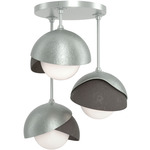 Brooklyn Double Multi Semi Flush Light - Vintage Platinum / Dark Smoke