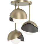 Brooklyn Double Multi Semi Flush Light - Soft Gold / Natural Iron