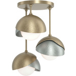 Brooklyn Double Multi Semi Flush Light - Soft Gold / Vintage Platinum
