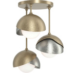 Brooklyn Double Multi Semi Flush Light - Soft Gold / Sterling