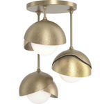 Brooklyn Double Multi Semi Flush Light - Soft Gold / Modern Brass