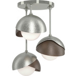 Brooklyn Double Multi Semi Flush Light - Sterling / Bronze