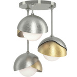 Brooklyn Double Multi Semi Flush Light - Sterling / Modern Brass
