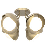 Brooklyn Double Shade 4LT Semi Flush Light - Soft Gold / Modern Brass