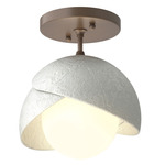 Brooklyn Double Shade Semi Flush Light - Bronze / Bronze