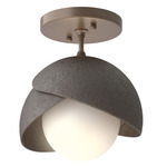 Brooklyn Double Shade Semi Flush Light - Bronze / Oil Rubbed Bronze