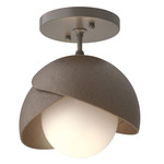 Brooklyn Double Shade Semi Flush Light - Dark Smoke / Bronze