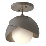 Brooklyn Double Shade Semi Flush Light - Dark Smoke / Dark Smoke