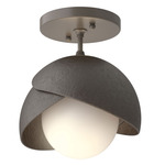 Brooklyn Double Shade Semi Flush Light - Dark Smoke / Oil Rubbed Bronze