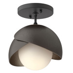 Brooklyn Double Shade Semi Flush Light - Black / Oil Rubbed Bronze