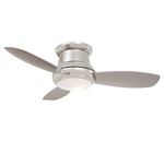 Concept II Hugger Ceiling Fan with Light - Polished Nickel / Silver / White