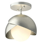 Brooklyn Double Shade Semi Flush Light - Vintage Platinum / Sterling