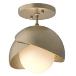 Brooklyn Double Shade Semi Flush Light - Soft Gold / Soft Gold