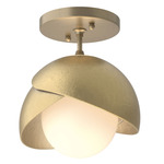 Brooklyn Double Shade Semi Flush Light - Soft Gold / Modern Brass